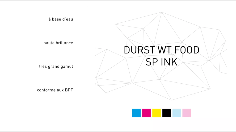 Durst WT Food SP ink - High gloss, odourless and even for food packaging