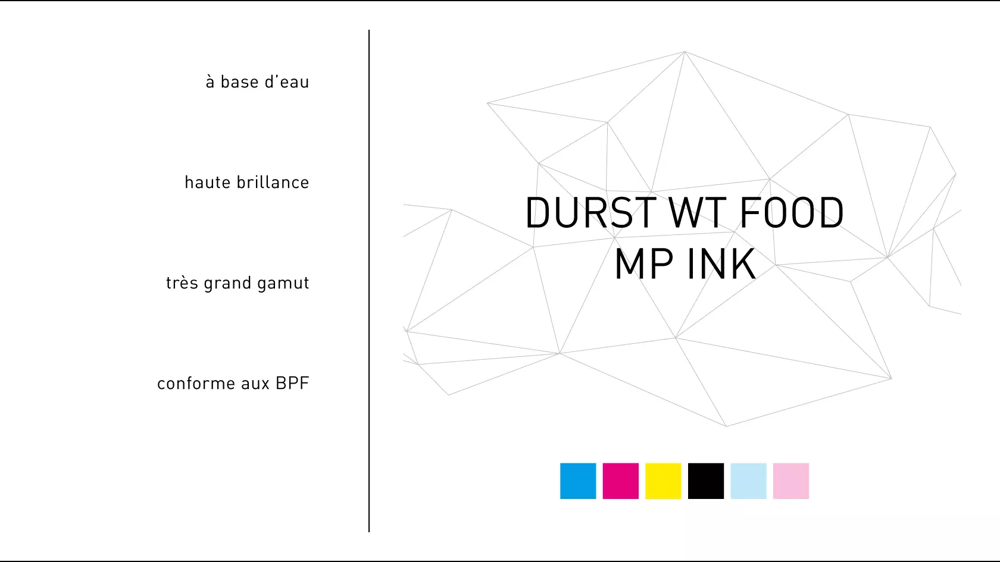 Durst WT Food MP Ink - Odourless and even for food packaging