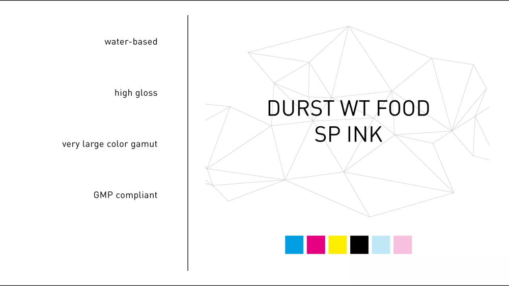 Durst WT Food SP ink - High gloss, odourless and even for food packaging