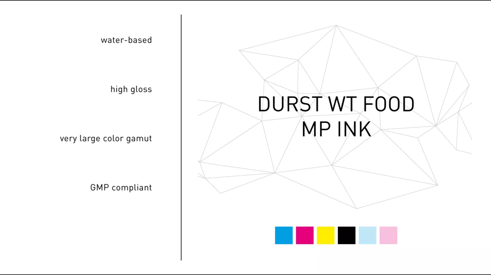 Durst WT Food MP Ink - Odourless and even for food packaging