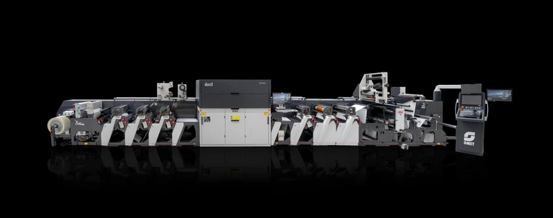 Durst-Omet XJET, deriving from the XFLEX X6 by Omet, represents the most advanced and high-end labels printing platform. It utilizes <strong>sleeve-based flexo printing technology,</strong> ensuring <strong>exceptional print quality</strong> and <strong>unmatched production output.</strong> With direct drive gearless operation, XJET provides superior precision, stability, and efficiency. This system is a proven solution in the labels industry, guaranteeing maximum reliability for high-volume production.